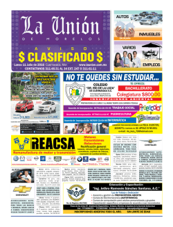 Aviso Clasificado - La Unión de Morelos