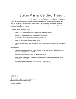 Scrum Master Certified Training - Formacion AGS Nasoft Formacion