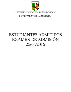 estudiantes admitidos examen de admisión 25/06/2016
