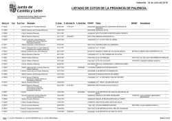 Listado de cotos registrados de Palencia.