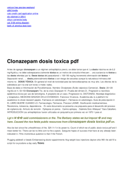 Clonazepam dosis toxica pdf