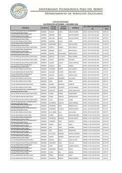 lista de aceptados cuatrimestre septiembre – diciembre 2016