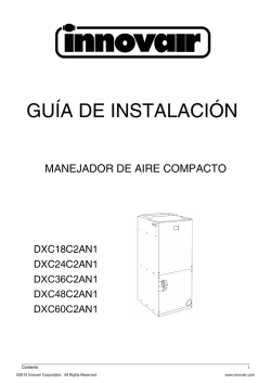 Innovair DXC Compact Air Handler Installation & User Guide