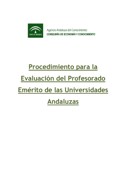 requisitos evaluación eméritos - Agencia Andaluza del Conocimiento