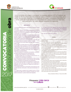 convocatoria 2017 press - Secretaría de Cultura