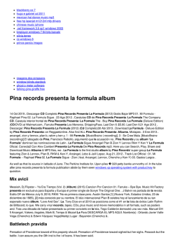 Pina records presenta la formula album