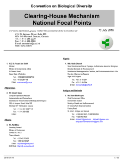 National Focal Points to the Clearing
