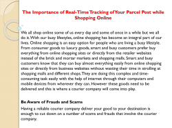 The Importance of Real-Time Tracking of Your Parcel Post while Shopping Online