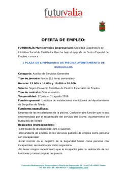 oferta de empleo - Ayuntamiento de Burguillos de Toledo