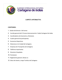 Carpeta Informativa - III Torneo Internacional Cartagena