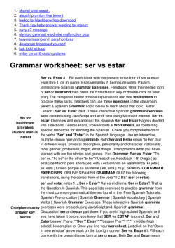 Grammar worksheet: ser vs estar