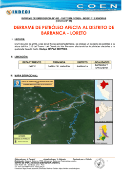 derrame de petróleo afecta al distrito de barranca - loreto