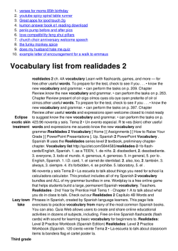 Vocabulary list from realidades 2