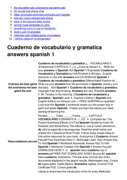 Cuaderno de vocabulario y gramatica answers spanish 1