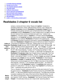 Realidades 3 chapter 6 vocab list