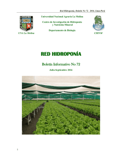 red hidroponía - Universidad Nacional Agraria La Molina