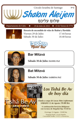 Bat Mitzvá Bar Mitzvá - Círculo Israelita de Santiago