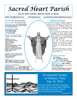 July 24, 2016 - Sacred Heart Parish