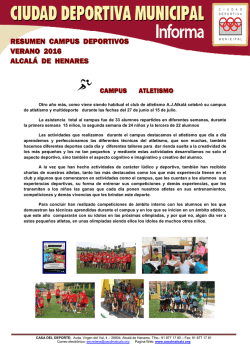 Resumen campus deportivos - Ciudad Deportiva Municipal Alcalá