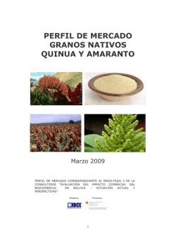 Perfil de Mercado CB10 - Quinua y Amaranto