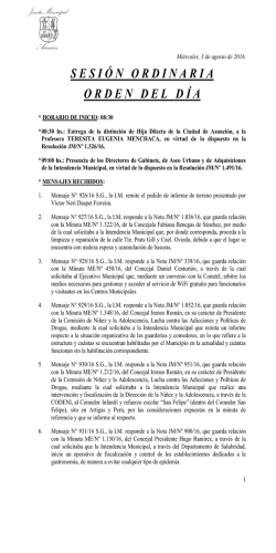 Orden del Día 03/08/2016 - Junta Municipal de Asunción