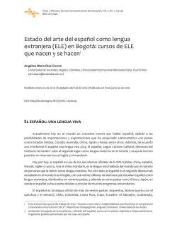 Estado del arte del español como lengua extranjera (ELE) en