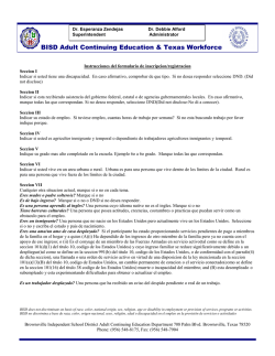 BISD Adult Continuing Education & Texas Workforce