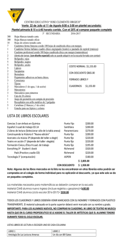 lista de libros escolares - Centro Educativo José Clemente Orozco