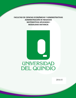 matematicas aplicadas i - Universidad del Quindío