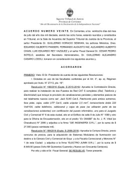 Acuerdo N° 20/2016 - Poder Judicial de Corrientes