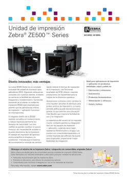 Hoja de especificaciones de los motores de impresión ZE500