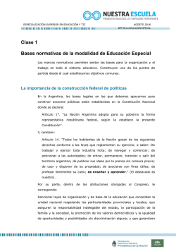 Clase 1 Bases normativas de la modalidad de Educación Especial