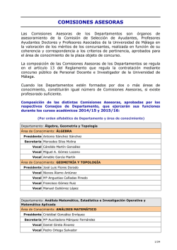 comisiones asesoras - Universidad de Málaga