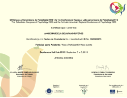 El Congreso Colombiano de Psicología 2015 y la 1ra Conferencia