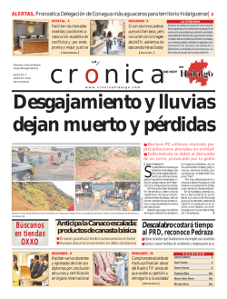 martes 9 de agosto 2016 - La Crónica de Hoy en Hidalgo