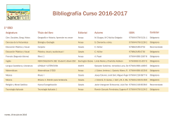 Bibliografía Curso 2016-2017
