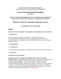 Curso Anual de Psicofarmacología: Director: Prof. Dr. Sebastián