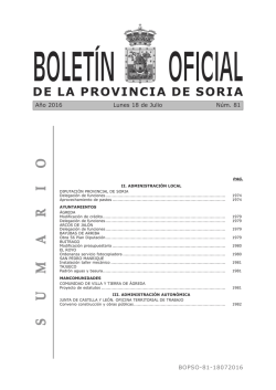 S U M A R I O - Boletín Oficial de la Provincia de Soria