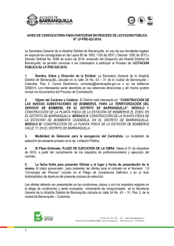 Licitación Pública No.LP-PRE-022-2016