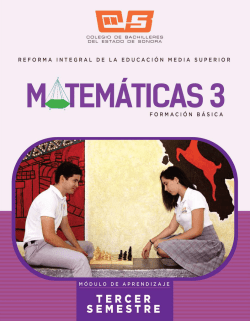 Matemáticas 3 - Colegio de Bachilleres del Estado de Sonora