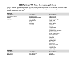 2016 Pokémon TCG World Championships Invitees