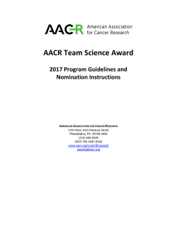Nomination Instructions - American Association for Cancer Research