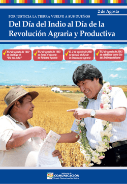 del día del indio al día de la revolución agraria y Productiva
