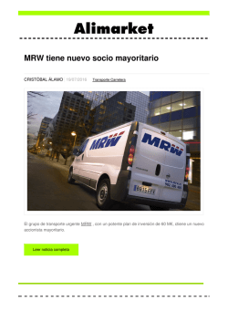 MRW tiene nuevo socio mayoritario - Noticias de