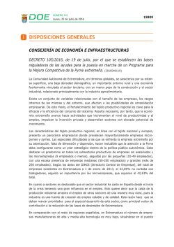 decreto 105/2016 - Diario Oficial de Extremadura