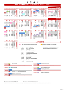 Calendario Académico ICAI MSF 2016