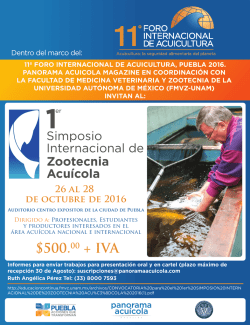 Descargue 1er Simposio Internacional de Zootecnia Acuícola