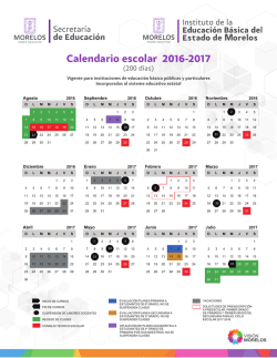 Calendario escolar 2016-2017 - Instituto de la Educación Básica del