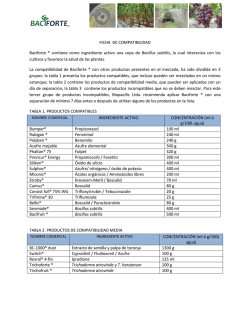 FICHA DE COMPATIBILIDAD Baciforte ® contiene como ingrediente