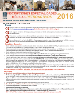 Especialidades Médicas Retroactivos 2016